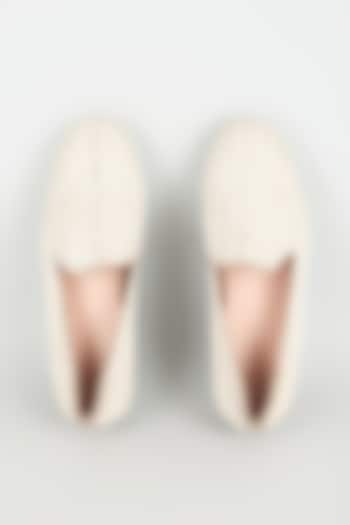 Grey Silk & Leather Juttis by Seema Gujral Men at Pernia's Pop Up Shop
