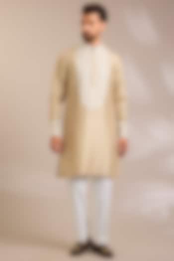 Nude Silk Kurta Set by Seema Gujral Men at Pernia's Pop Up Shop
