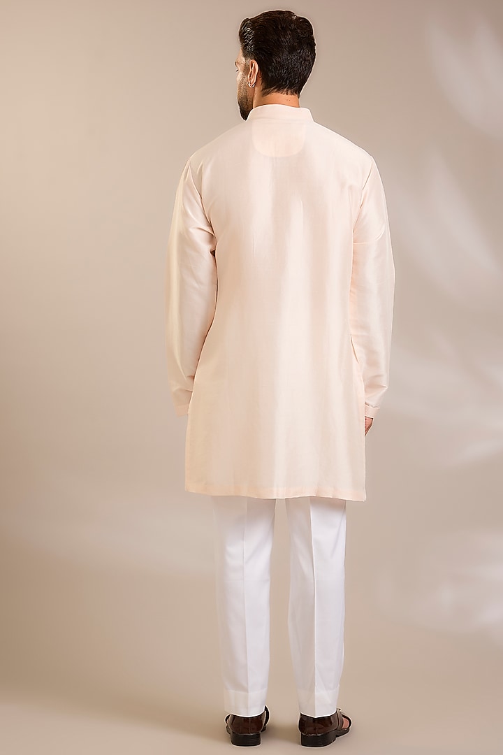Powder Pink Silk Groom Sherwani Set by Seema Gujral Men at Pernia's Pop Up Shop