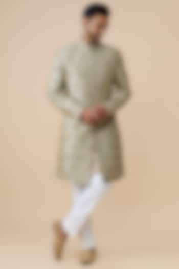Champagne Silk Groom Sherwani Set by Seema Gujral Men at Pernia's Pop Up Shop