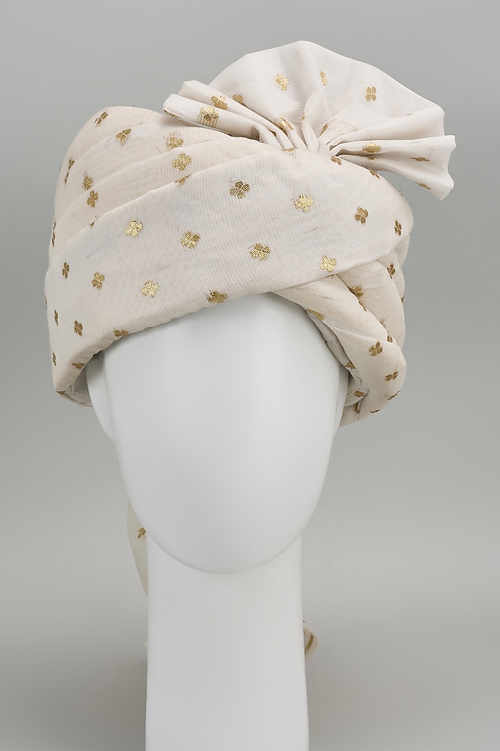 White Cotton Boota Work Safa by Seema Gujral Men at Pernia's Pop Up Shop