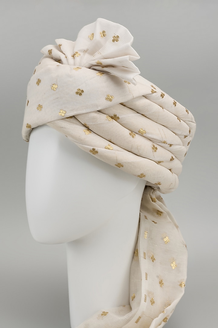 White Cotton Boota Work Safa by Seema Gujral Men at Pernia's Pop Up Shop