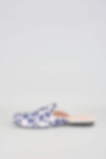 Blue Silk Juttis by Seema Gujral Men at Pernia's Pop Up Shop