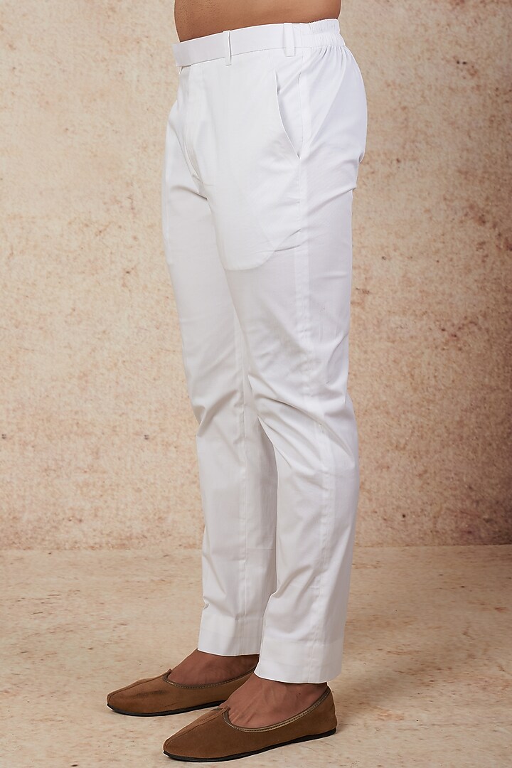 Ivory Dupion Silk Sequins Embroidered Kurta Set by Seema Gujral Men at Pernia's Pop Up Shop