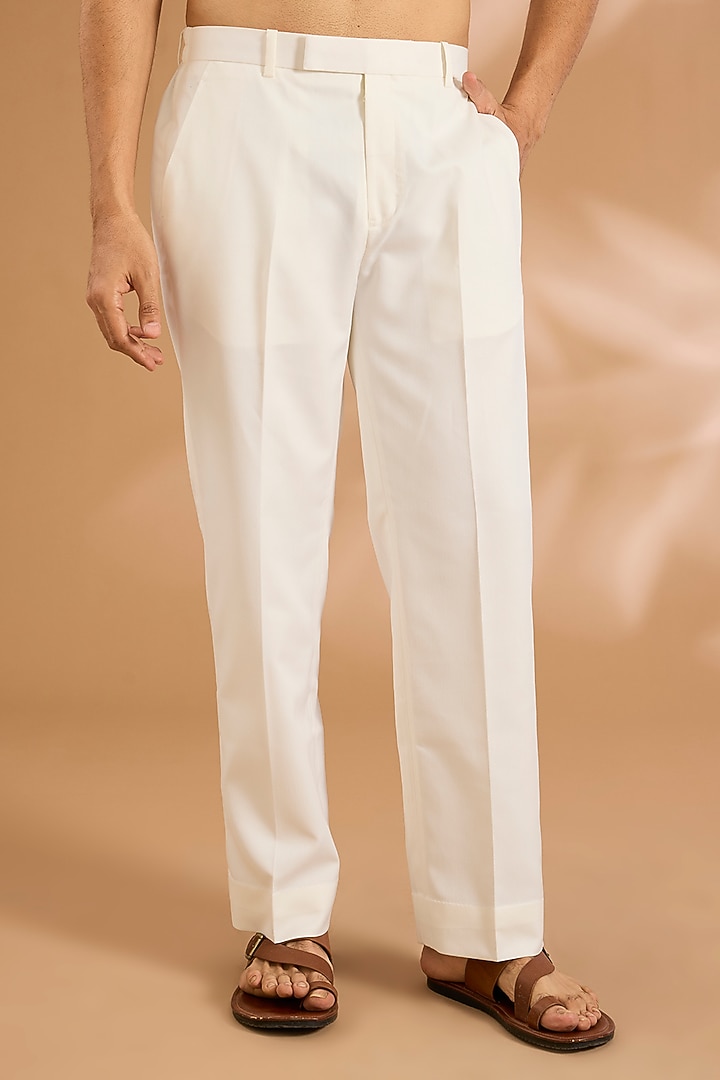 White Silk Kurta Set by Seema Gujral Men at Pernia's Pop Up Shop
