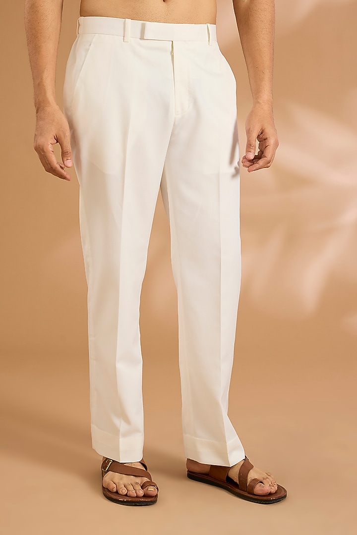 White Silk Kurta Set by Seema Gujral Men at Pernia's Pop Up Shop