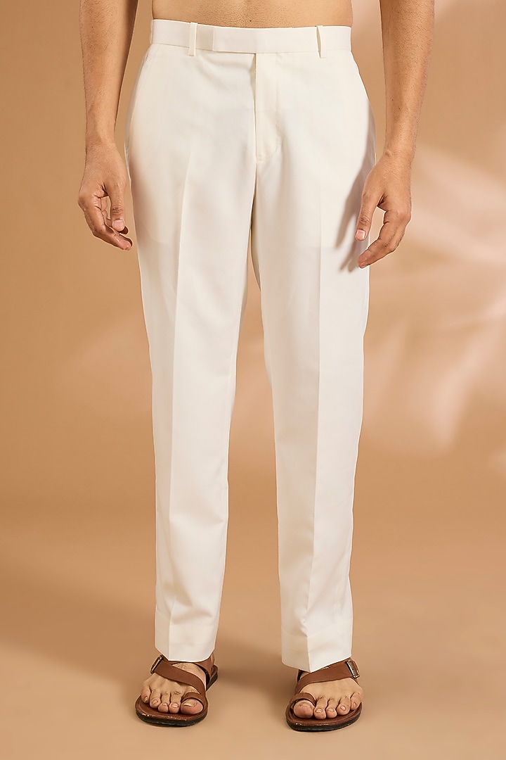 White Silk Kurta Set by Seema Gujral Men at Pernia's Pop Up Shop