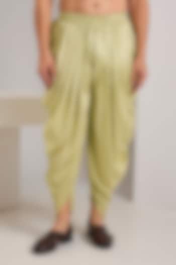 Gold Silk Blend Dhoti Pants by Seema Gujral Men at Pernia's Pop Up Shop