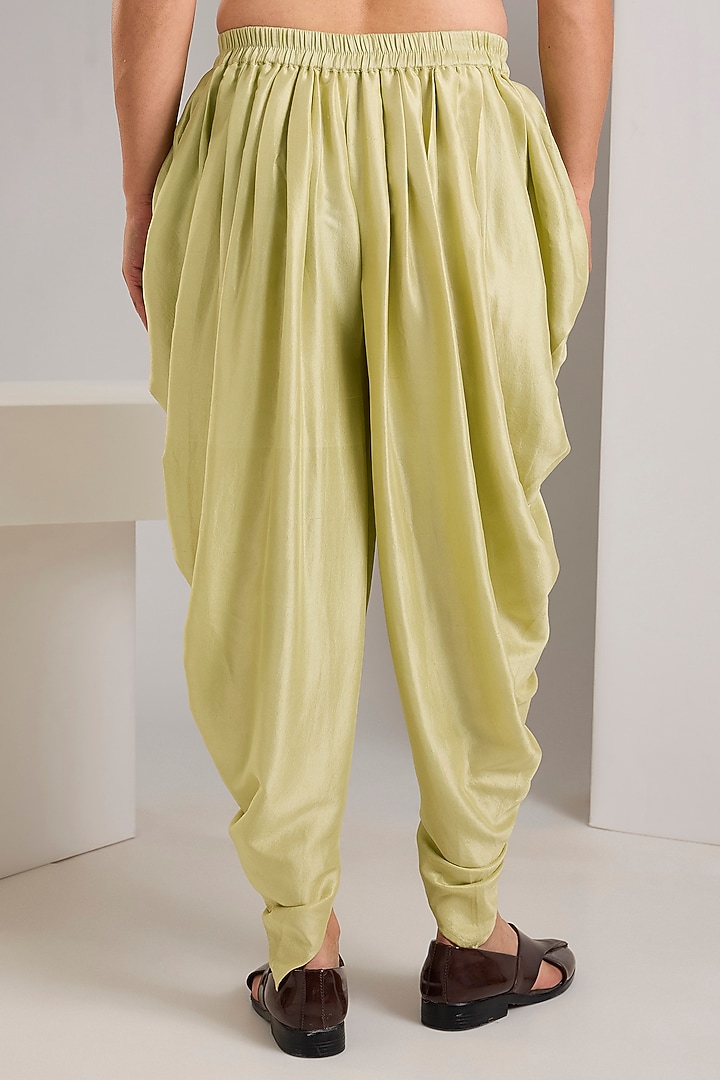 Gold Silk Blend Dhoti Pants by Seema Gujral Men at Pernia's Pop Up Shop