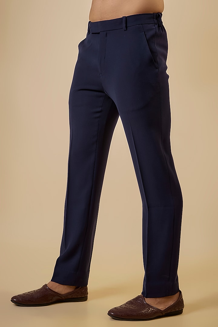 Blue Cotton Textured Sherwani Set by Seema Gujral Men at Pernia's Pop Up Shop