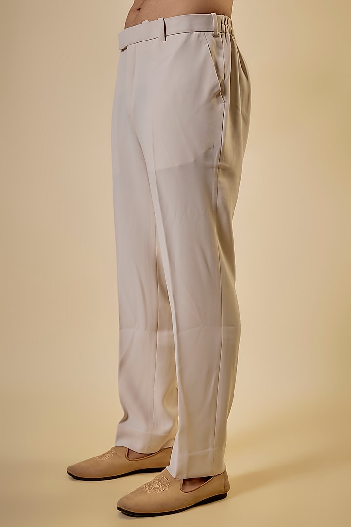Beige Cotton Textured Sherwani Set by Seema Gujral Men at Pernia's Pop Up Shop