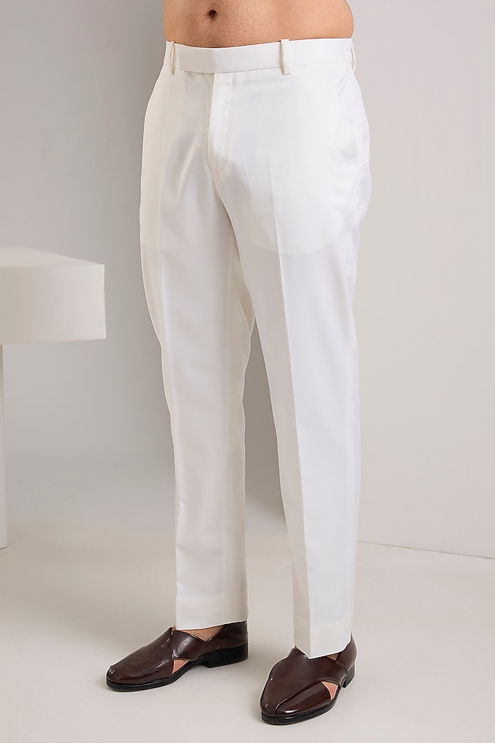 Cream Silk Kurta Set by Seema Gujral Men at Pernia's Pop Up Shop