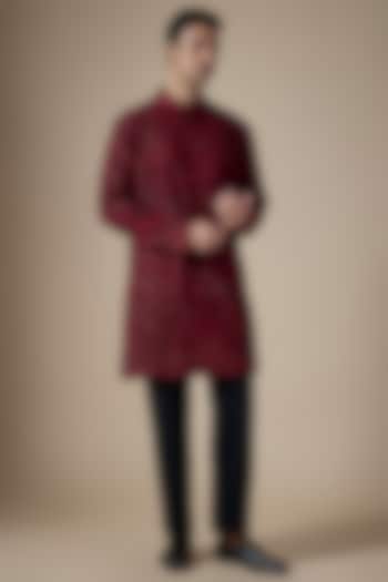 Multi-Colored Silk Kurta Set by Seema Gujral Men at Pernia's Pop Up Shop