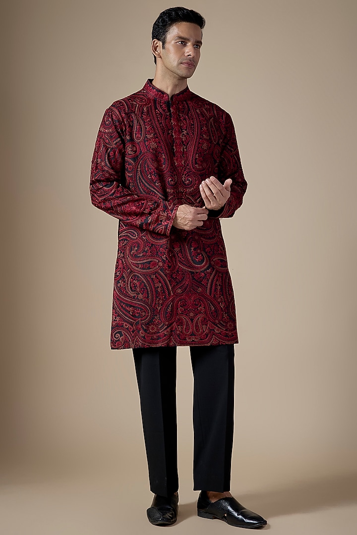 Multi-Colored Silk Kurta Set by Seema Gujral Men at Pernia's Pop Up Shop