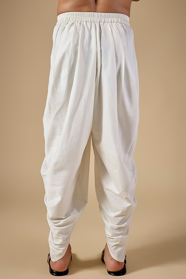 White Cotton Dhoti Pants by Seema Gujral Men at Pernia's Pop Up Shop