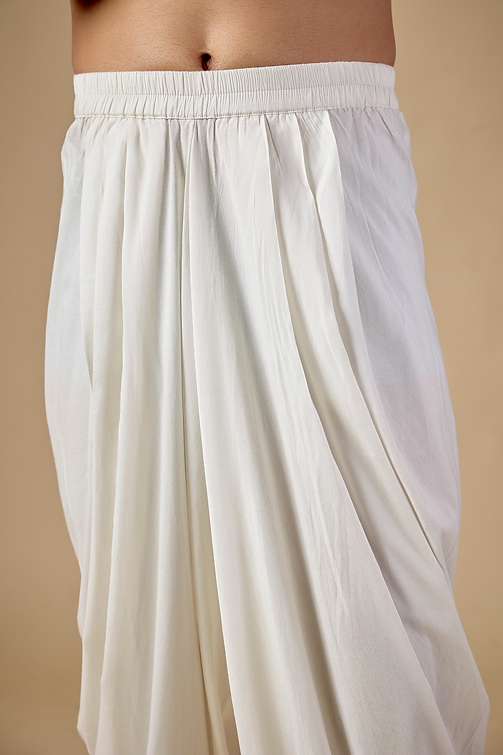 White Cotton Dhoti Pants by Seema Gujral Men at Pernia's Pop Up Shop