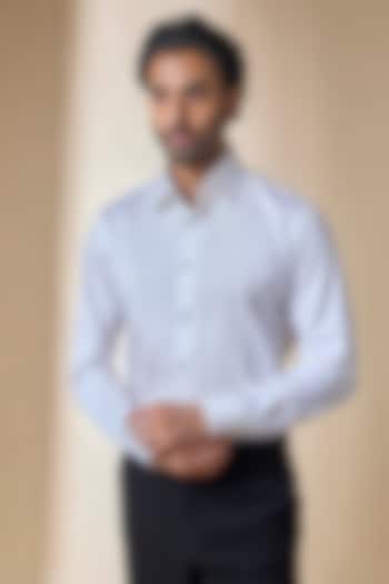 White Cotton Wedding Shirt by Seema Gujral Men at Pernia's Pop Up Shop