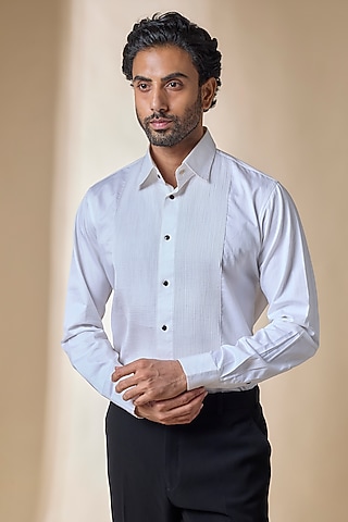 White Cotton Shirt by Seema Gujral Men