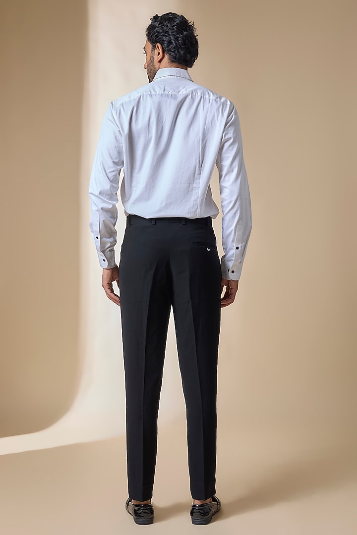 White Cotton Wedding Shirt by Seema Gujral Men at Pernia's Pop Up Shop