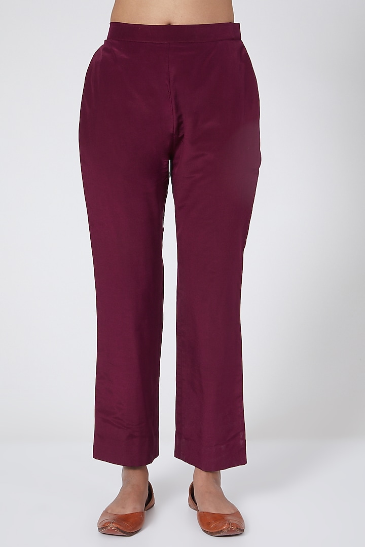 Wine Georgette Cowl Tunic Set by Sejal Jain at Pernia's Pop Up Shop