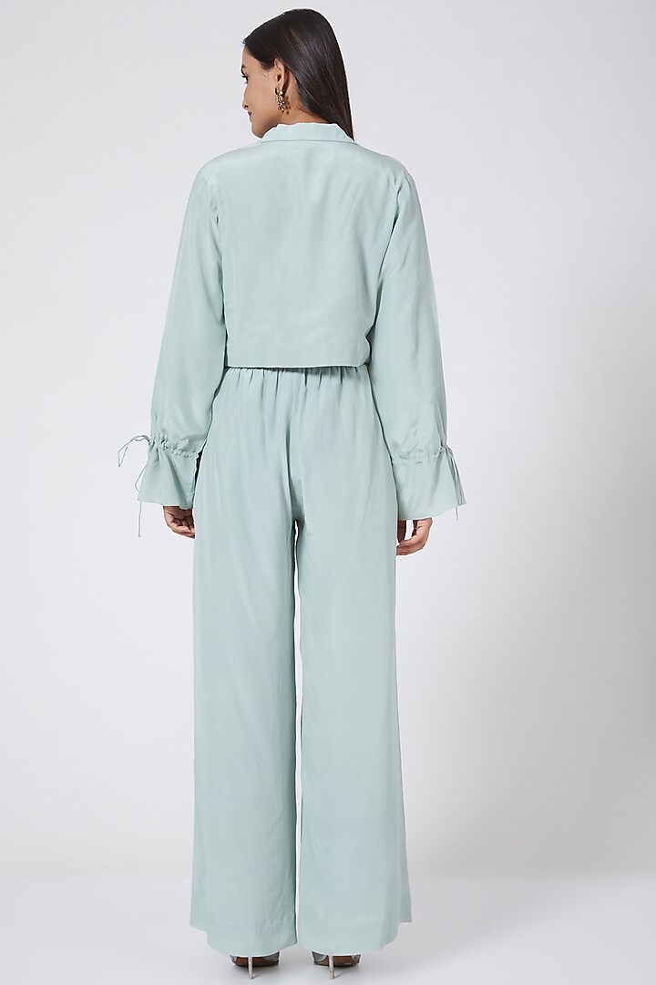 Mint Green volume Pant Set by Sejal Jain at Pernia's Pop Up Shop