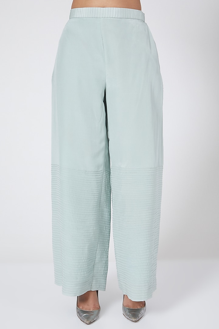 Mint Green Straight Pant Set by Sejal Jain at Pernia's Pop Up Shop