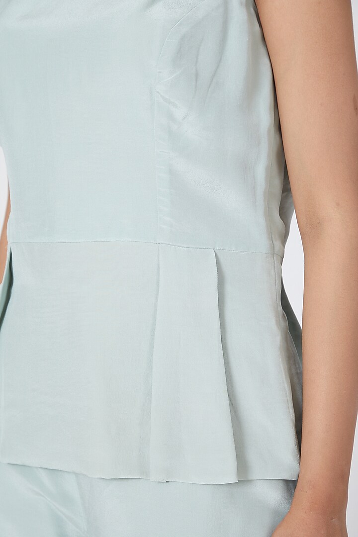 Mint Green Straight Pant Set by Sejal Jain at Pernia's Pop Up Shop