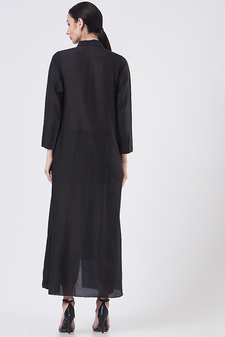 Black Embroidered High-Low Tunic by Sejal Jain at Pernia's Pop Up Shop