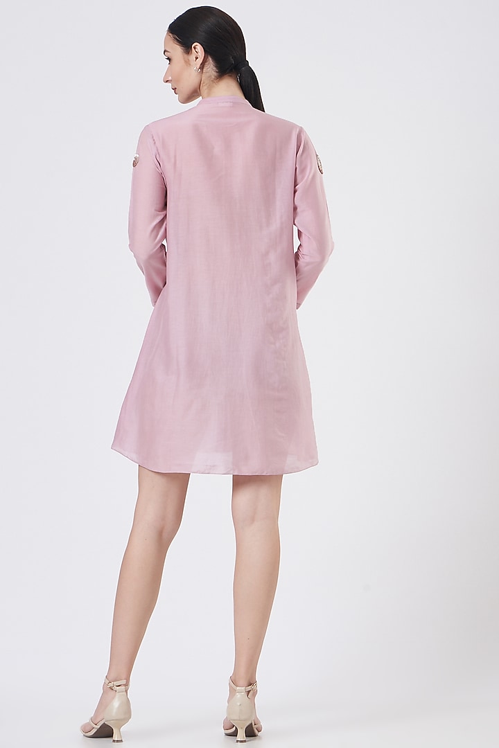 Purple Embroidered MIni Summer Dress by Sejal Jain at Pernia's Pop Up Shop