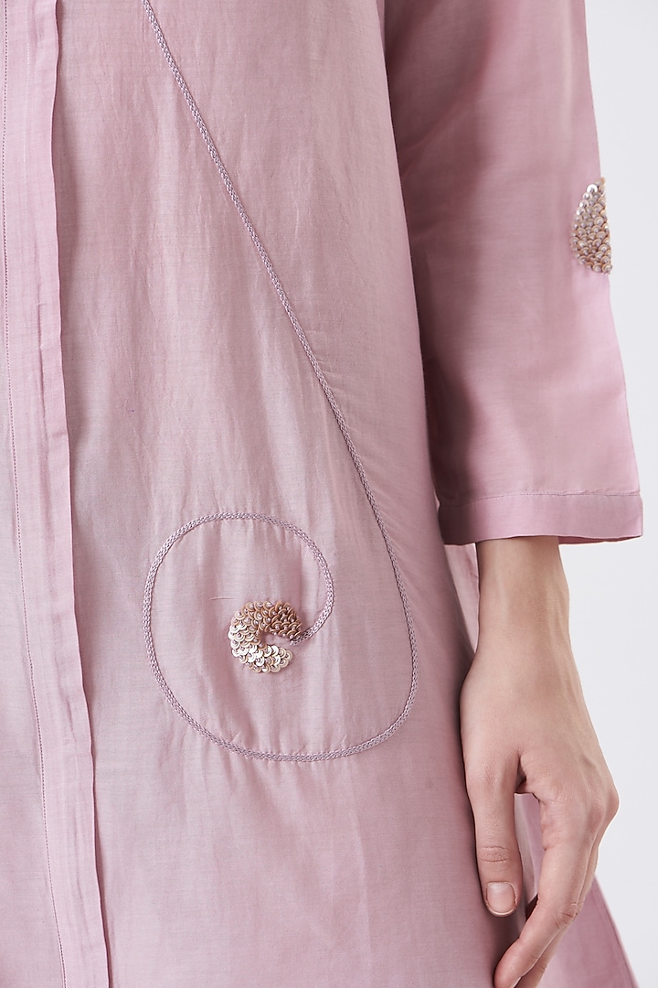 Purple Embroidered MIni Summer Dress by Sejal Jain at Pernia's Pop Up Shop
