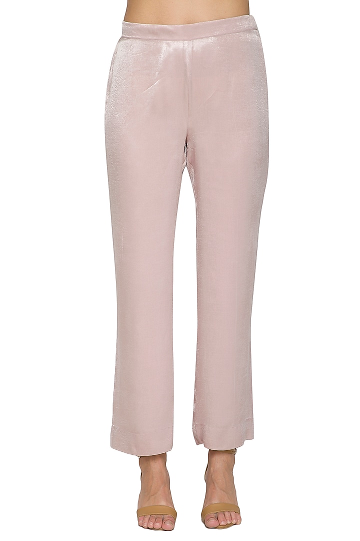 Mauve Embroidered Short Tunic With Pants by Sejal Jain at Pernia's Pop Up Shop