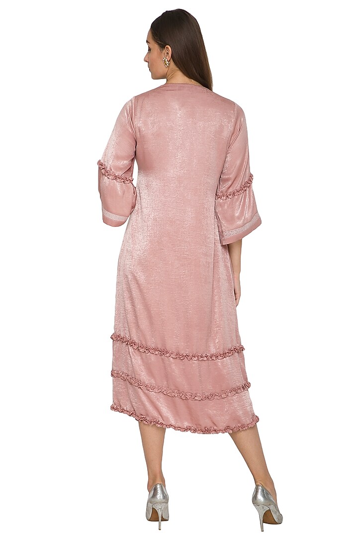 Blush Pink Embroidered Cape With Inner by Sejal Jain at Pernia's Pop Up Shop