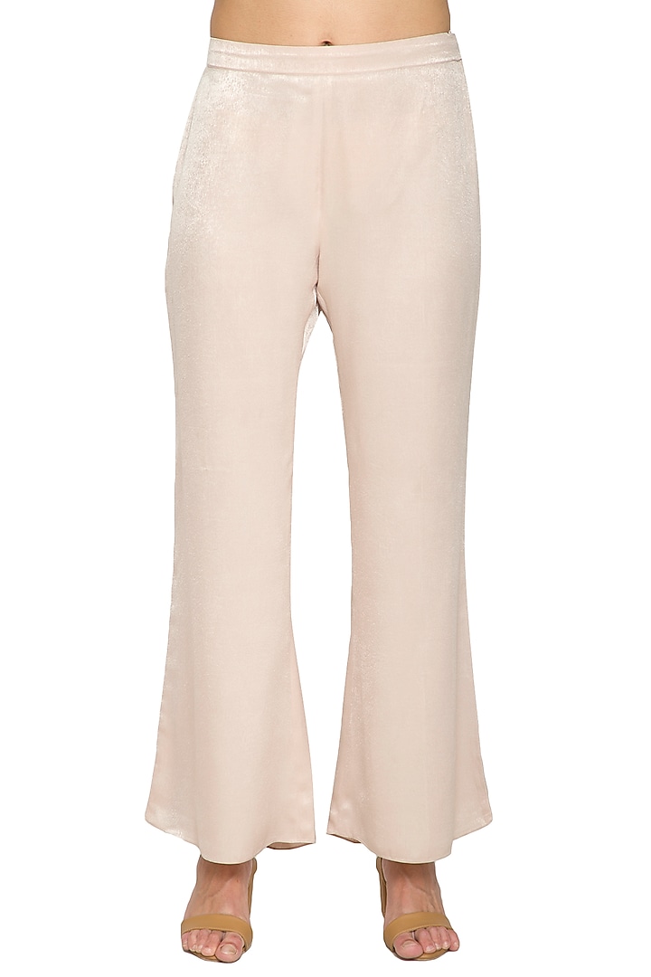 Beige Embroidered Long Tunic With Pants by Sejal Jain at Pernia's Pop Up Shop