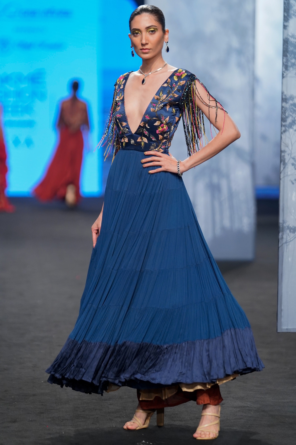 Craftsvilla Peach Satin Designer | Party wear gown, Gowns for girls,  Embroidered gown