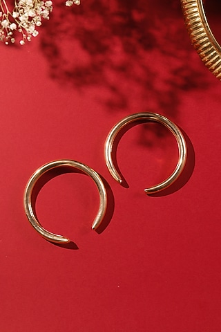 Gold Finish Horse Shoe Shaped Earrings by Senshi