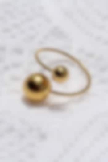 Gold Finish Sphere Ring by Senshi