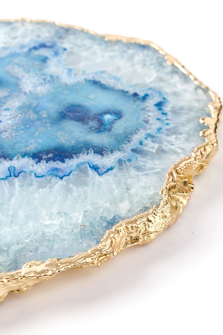Blue & White Agate Platter by Serein Wellness at Pernia's Pop Up Shop