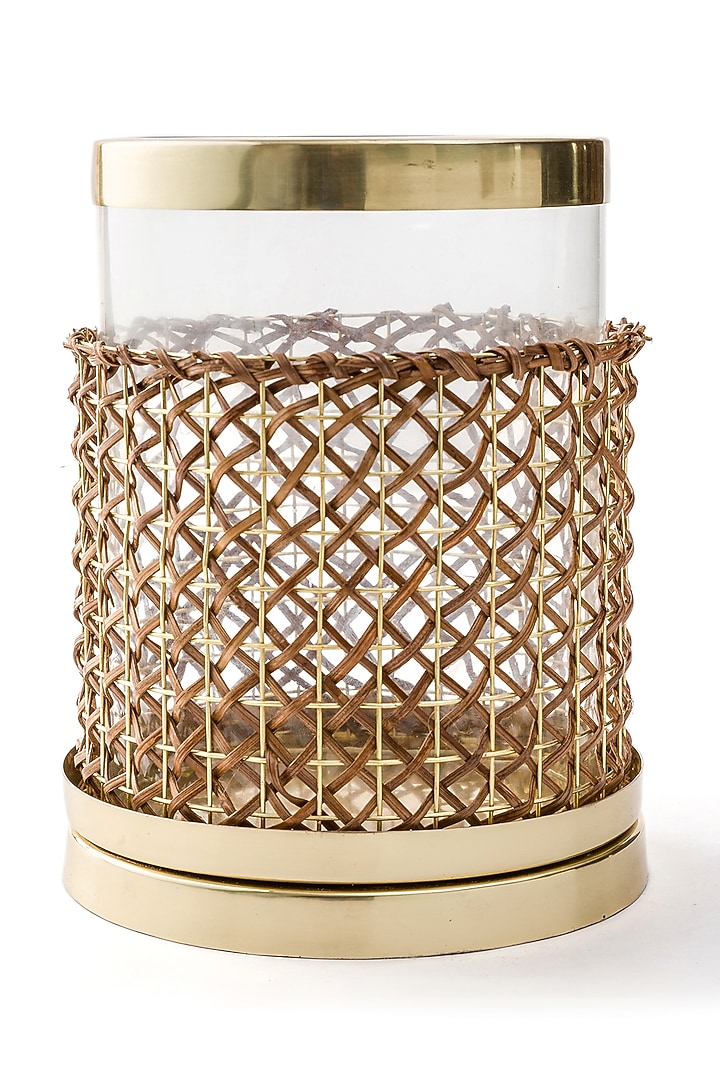 White Base Hurricane Candle Pillar by Serein Wellness at Pernia's Pop Up Shop