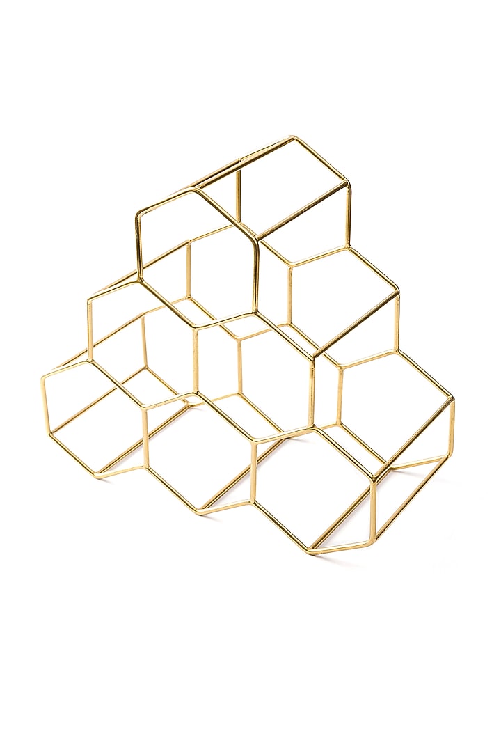 Gold Wine Bottle Rack by Serein Wellness at Pernia's Pop Up Shop