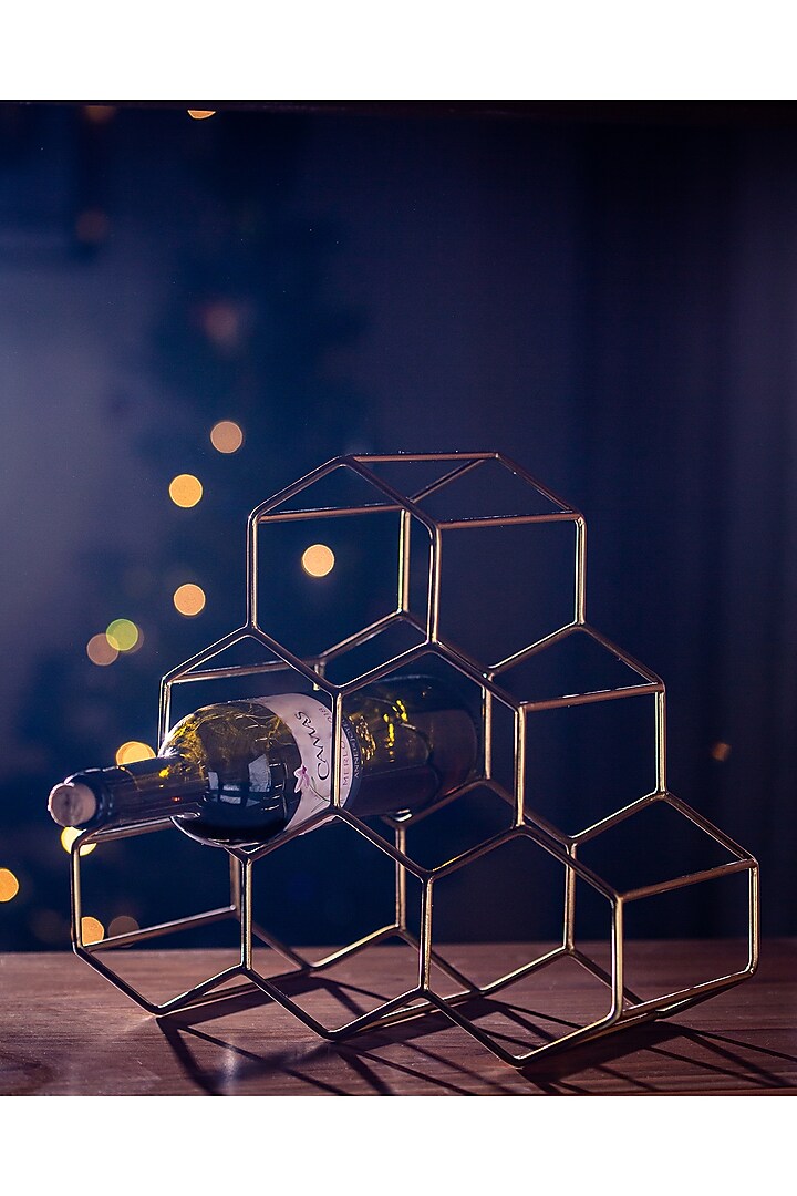 Gold Wine Bottle Rack by Serein Decor