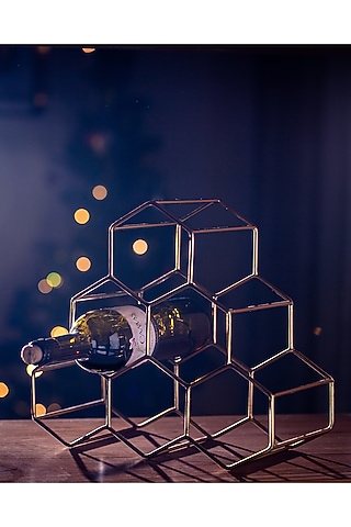 Gold Wine Bottle Rack by Serein Wellness