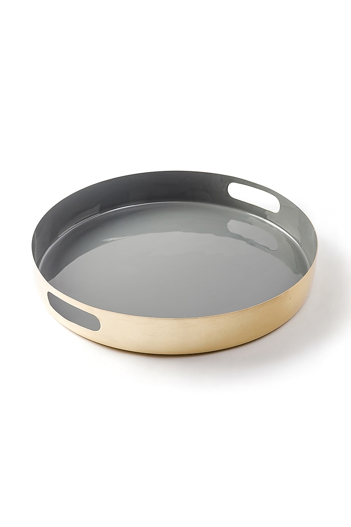 Grey Iron Enamelled Tray by Serein Wellness at Pernia's Pop Up Shop