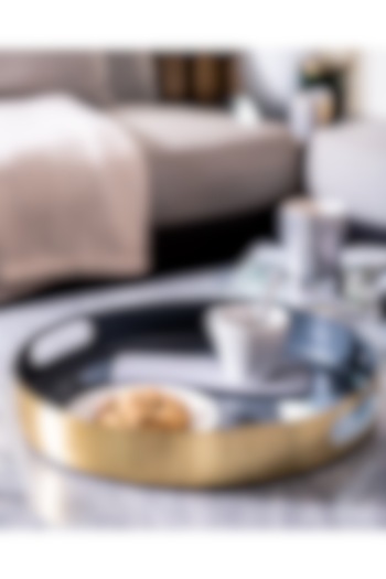 Grey Iron Enamelled Tray by Serein Wellness at Pernia's Pop Up Shop