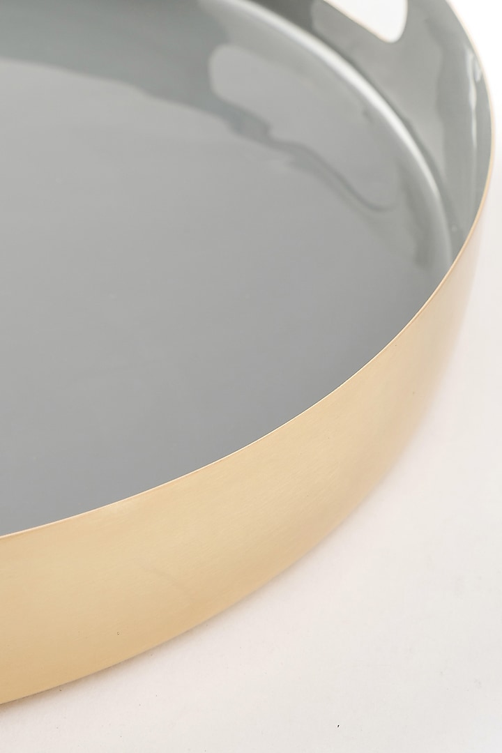 Grey Iron Enamelled Tray by Serein Wellness at Pernia's Pop Up Shop