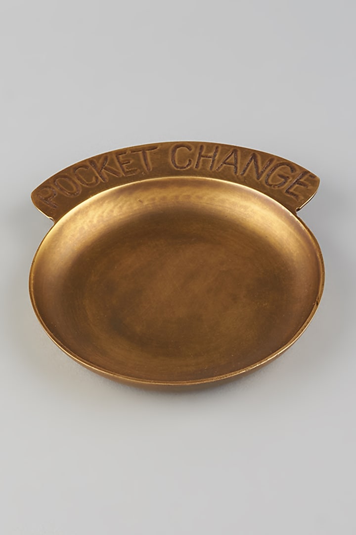Gold Brass Pocket Change Dish by Serein Wellness at Pernia's Pop Up