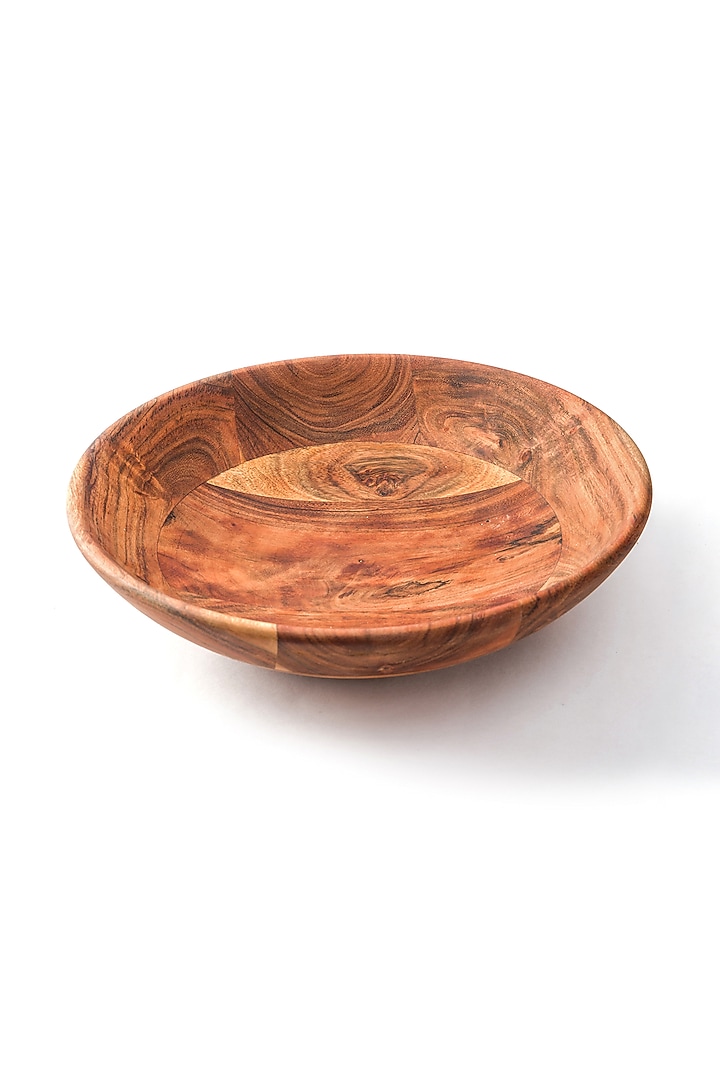 Brown Acacia Wood Serving Bowl by Serein Wellness at Pernia's Pop Up Shop
