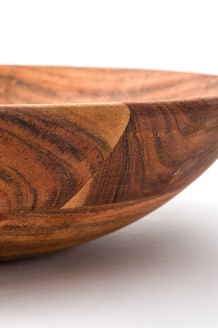 Brown Acacia Wood Serving Bowl by Serein Wellness at Pernia's Pop Up Shop