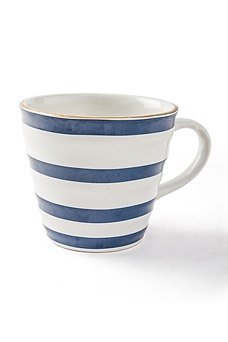 Blue & White Ceramic Mugs (Set of 2) by Serein Wellness