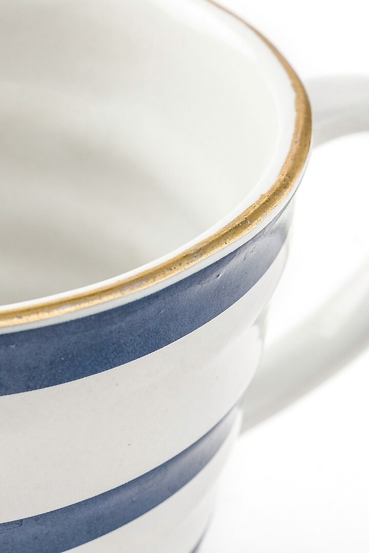 Blue & White Ceramic Mugs (Set of 2) by Serein Wellness at Pernia's Pop Up Shop