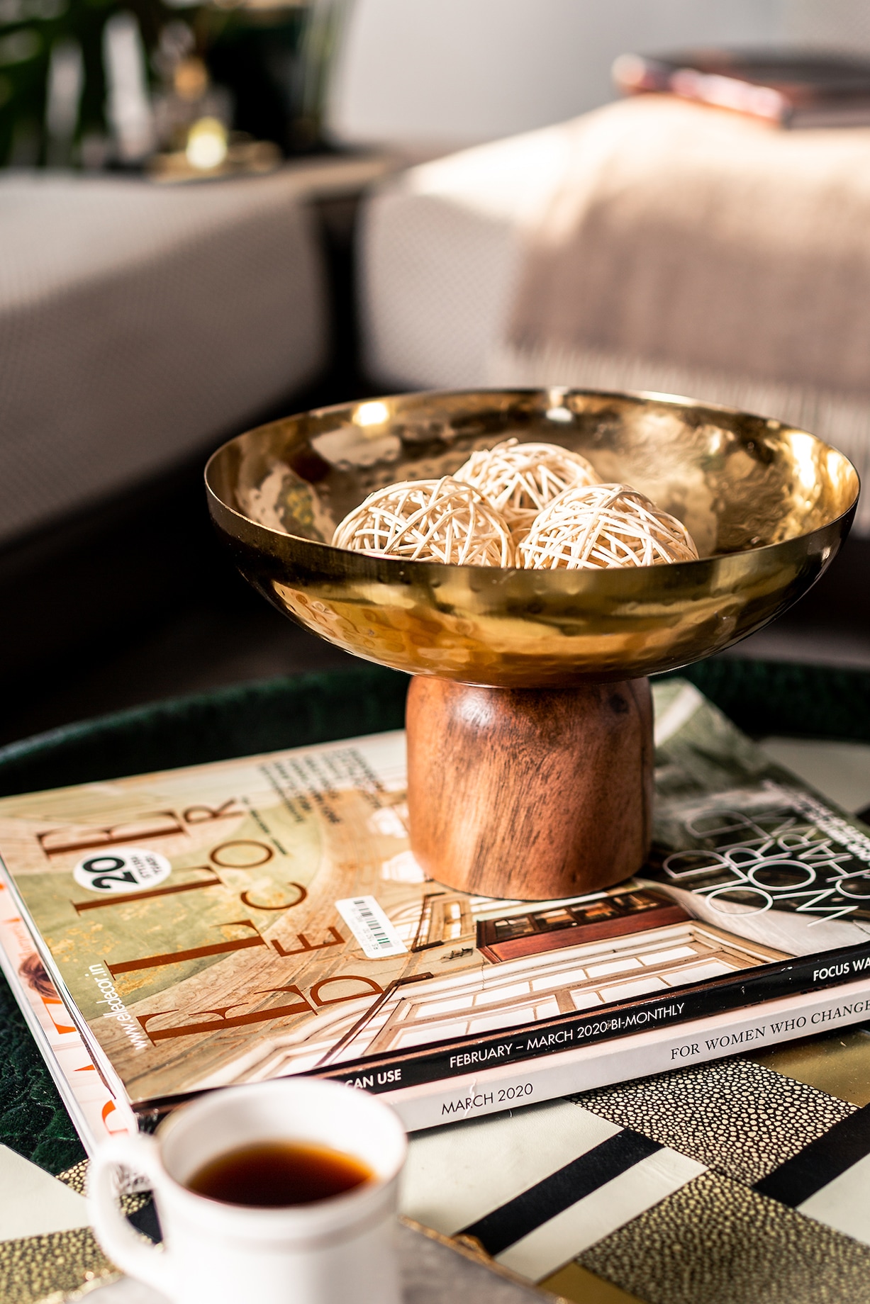 Gold Metal & Wooden Bowl Design by Serein Decor at Pernia's Pop Up